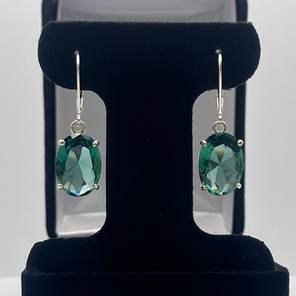 Gorgeous 8ctw Oval Cut Green Quartz Earrings